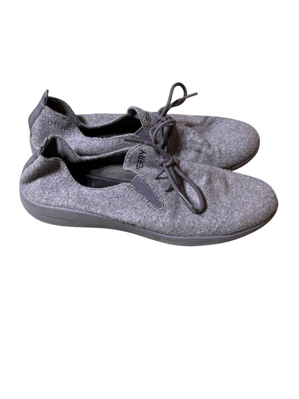 Sperry Rio Aqua Wool Gray Slip On Sneakers Women's Size 6 Memory Foam EUC